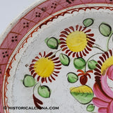 200 YEARS OLD Beautiful Hand Painted Staffordshire "Queens Rose" Dessert Plate LAM-70