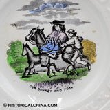 1840 ABC 5 1/2" Our Donkey & Foal Plate  Staffordshire LAM-101