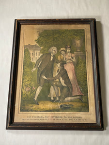 Original Currier & Ives Type Print The Prodigal Son Returned To His Father