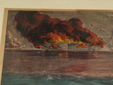 Original Currier & Ives Print Bombardment of Fort Sumter, Charleston Harbor