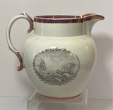 Staffordshire Creamware Liverpool Pitcher War of 1812 Stephen Decatur Esq. Eagle and Hornet vs. Peacock