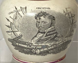 Staffordshire Creamware Liverpool War Of 1812 Pitcher Decator And Lawrence