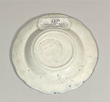 Historical Stafforshire Blue Cup Plate Double Transfer Dog Fox Hunting