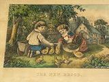 Original Currier & Ives Print  A New Brood