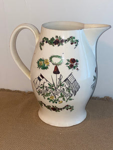 Staffordshire Creamware Liverpool Pitcher The Union of the Two Great Republics