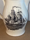 Staffordshire Creamware Liverpool Pitcher Success to Trade Ship Map of East Coast