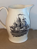 Staffordshire Creamware Liverpool Pitcher Success to Trade Ship Map of East Coast