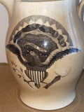 Staffordshire Creamware Liverpool Pitcher Large Eagle Washington Poem