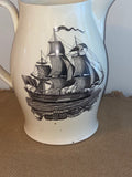 Staffordshire Creamware Liverpool Pitcher Success to Trade Ship Map of East Coast