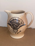 Staffordshire Creamware Liverpool Pitcher Large Eagle Washington Poem