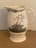 Staffordshire Creamware Liverpool Pitcher Ship Tarter and Masonic