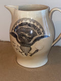 Staffordshire Creamware Liverpool Pitcher Large Eagle Washington Poem