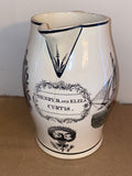 Very Large Creamware Liverpool Pitcher Apotheosis of Washington U.S. Ship Eagle