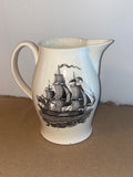 Staffordshire Creamware Liverpool Pitcher Success to Trade Ship Map of East Coast