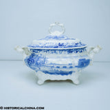 Castle Garden Battery New York Historical Blue  Soup Tureen & Cover ZAM-643