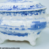 Castle Garden Battery New York Historical Blue  Soup Tureen & Cover ZAM-643