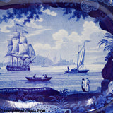 Erith On The Thames Platter Historical Blue Staffordshire Shell Border ZAM-435