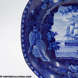 Erith On The Thames Platter Historical Blue Staffordshire Shell Border ZAM-435