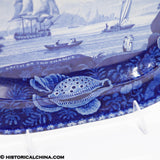 Erith On The Thames Platter Historical Blue Staffordshire Shell Border ZAM-435