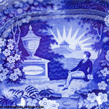 Lafayette at Franklin's Tomb Platter Historical Blue Staffordshire ZAM-440