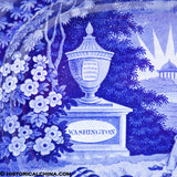 Lafayette at Franklin's Tomb Platter Historical Blue Staffordshire ZAM-440