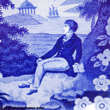 Lafayette at Franklin's Tomb Platter Historical Blue Staffordshire ZAM-440