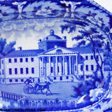 Rare Boston Hospital Beauties of America Series Ridgway Vegetable Dish Historical Blue Staffordshire ZAM-627