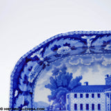 Rare Boston Hospital Beauties of America Series Ridgway Vegetable Dish Historical Blue Staffordshire ZAM-627