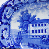 Rare Boston Hospital Beauties of America Series Ridgway Vegetable Dish Historical Blue Staffordshire ZAM-627