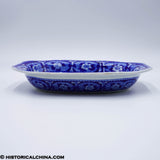 Rare Boston Hospital Beauties of America Series Ridgway Vegetable Dish Historical Blue Staffordshire ZAM-627