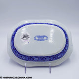 Rare Boston Hospital Beauties of America Series Ridgway Vegetable Dish Historical Blue Staffordshire ZAM-627