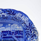 Landing of General Lafayette Castle Garden New York Footed Compote Historical Blue Staffordshire ZAM-179
