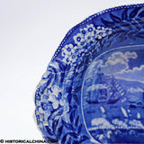 Landing of General Lafayette Castle Garden New York Footed Compote Historical Blue Staffordshire ZAM-179