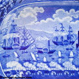 Landing of General Lafayette Castle Garden New York Footed Compote Historical Blue Staffordshire ZAM-179