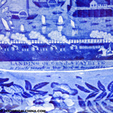 Landing of General Lafayette Castle Garden New York Footed Compote Historical Blue Staffordshire ZAM-179