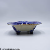 Landing of General Lafayette Castle Garden New York Footed Compote Historical Blue Staffordshire ZAM-179