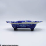 Landing of General Lafayette Castle Garden New York Footed Compote Historical Blue Staffordshire ZAM-179