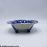 Landing of General Lafayette Castle Garden New York Footed Compote Historical Blue Staffordshire ZAM-179