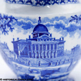 Boston State House Wash Pitcher Rogers Blue Historical Staffordshire ZAM-273