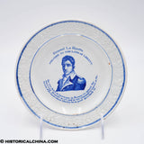 Welcome General Lafayette Land of Liberty Embossed 7" Plate Stevenson Historical Blue Staffordshire ZAM-393