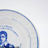 Welcome General Lafayette Land of Liberty Embossed 7" Plate Stevenson Historical Blue Staffordshire ZAM-393