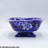 Doctor Syntax Entertained at College Square Footed Compote Historical Blue Staffordshire ZAM-175
