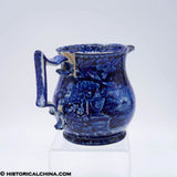 Lafayette at Franklin's Tomb Creamer Scalloped Rim Embossed Historical Blue Staffordshire ZAM-275