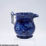 Lafayette at Franklin's Tomb Creamer Scalloped Rim Embossed Historical Blue Staffordshire ZAM-275