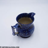 Lafayette at Franklin's Tomb Creamer Scalloped Rim Embossed Historical Blue Staffordshire ZAM-275