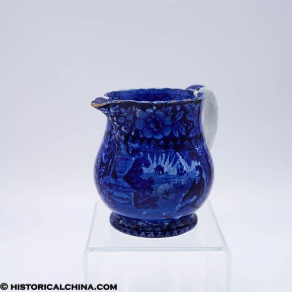 Lafayette at Franklin's Tomb Creamer Enoch Wood Historical Blue Staffordshire ZAM-274