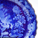 Lafayette at Franklin's Tomb Scalloped Rim Shallow Bowl Historical Blue Staffordshire ZAM-26