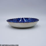Lafayette at Franklin's Tomb Scalloped Rim Shallow Bowl Historical Blue Staffordshire ZAM-26
