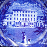 United States Hotel in Philadelphia Soup Bowl Plate Historical Blue Staffordshire ZAM-10