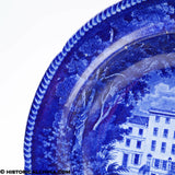 United States Hotel in Philadelphia Soup Bowl Plate Historical Blue Staffordshire ZAM-10